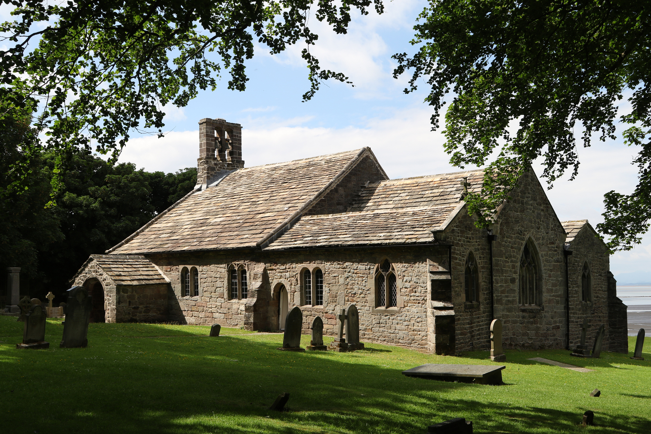 St. Peter's Church in the village of Heysham, Lancashire, in the north of England.
